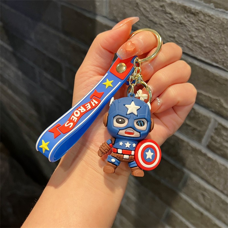 Creative Avengers Keychain Cute Little Tree Man Rocket Raccoon Marvel Iron Man Key Chain Wholesale