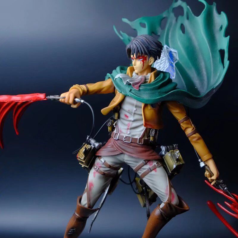 进击的巨人 gk 兵长 战损版 利威尔·阿克曼 双头雕 盒装手办模型