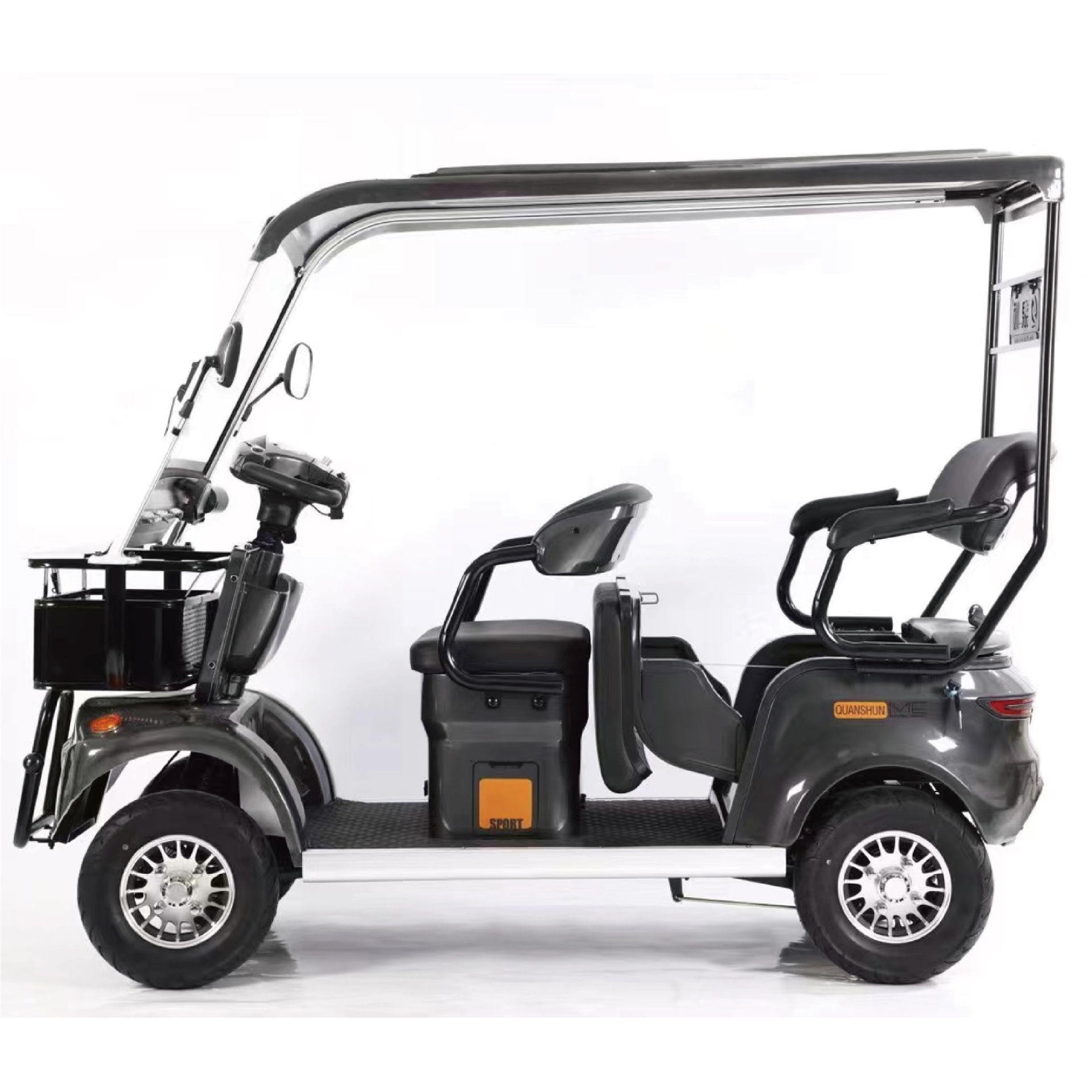 电动四轮车老年人电瓶残疾人代步车全封闭带雨棚买菜接送孩子助力