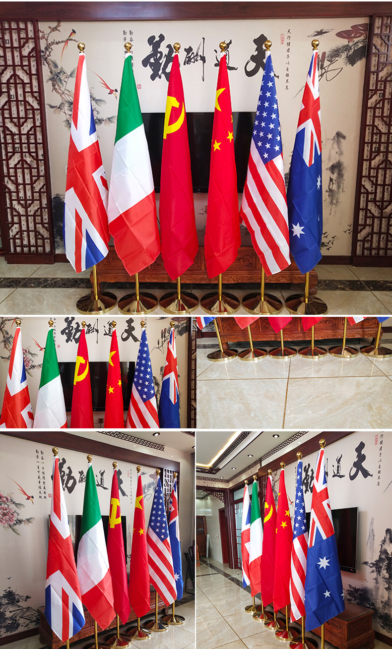 室内旗杆伸缩旗杆落地旗杆可伸缩立式旗杆办公室国旗党旗摆件