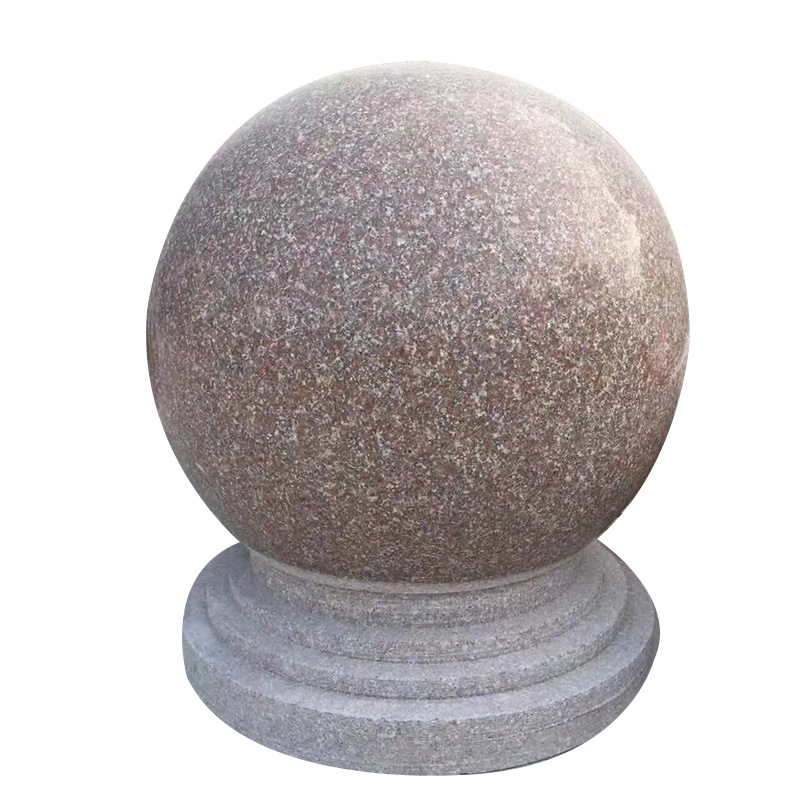 五莲红挡车球红色花岗岩圆球广场石球人行道止步石墩户外隔离墩