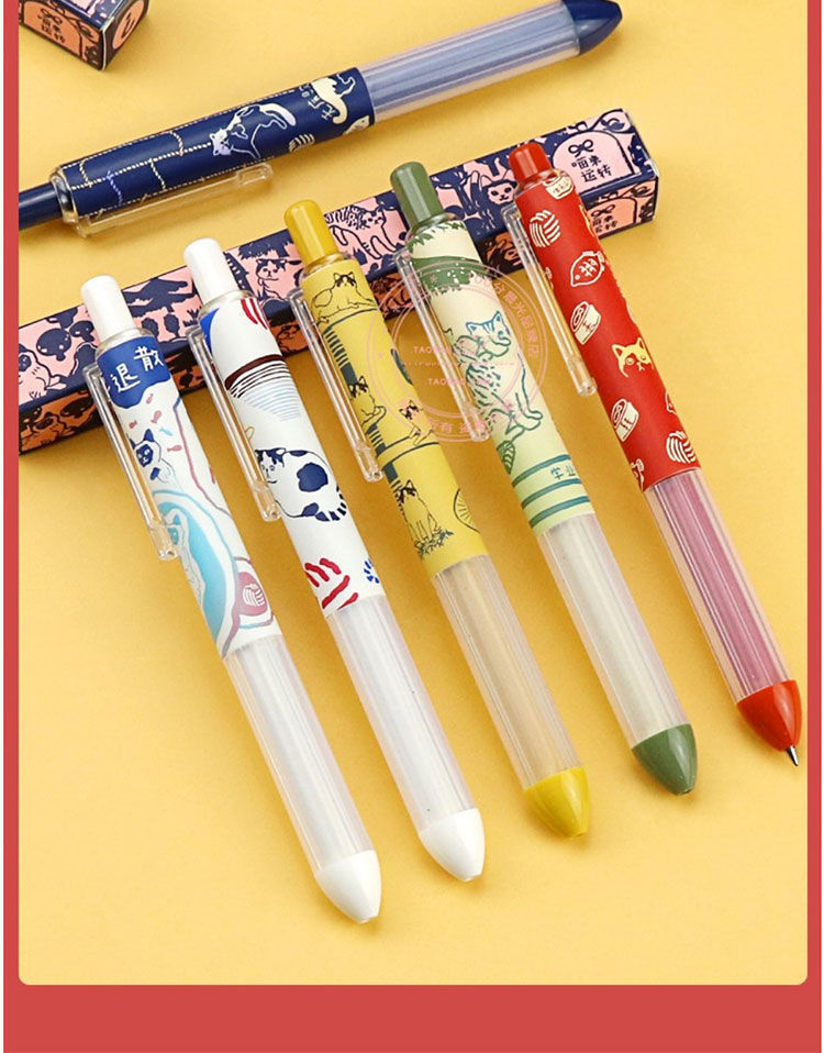 晨光喵屋喵来运转盲盒中性笔3807学生可爱按压式签字笔0.5头