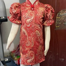 shinee儿童旗袍跨境热卖2024新年礼服女童红色旗袍外贸货源shopee