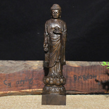 皮灰木木雕大日如来佛祖摆件实木雕刻释迦摩尼佛像家居摆件工艺品