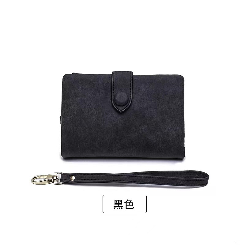 2023 Wallet Women's Short Ins Simple Hand Carrying New Student Korean Cute Double-Folding Multifunctional Coin Purse