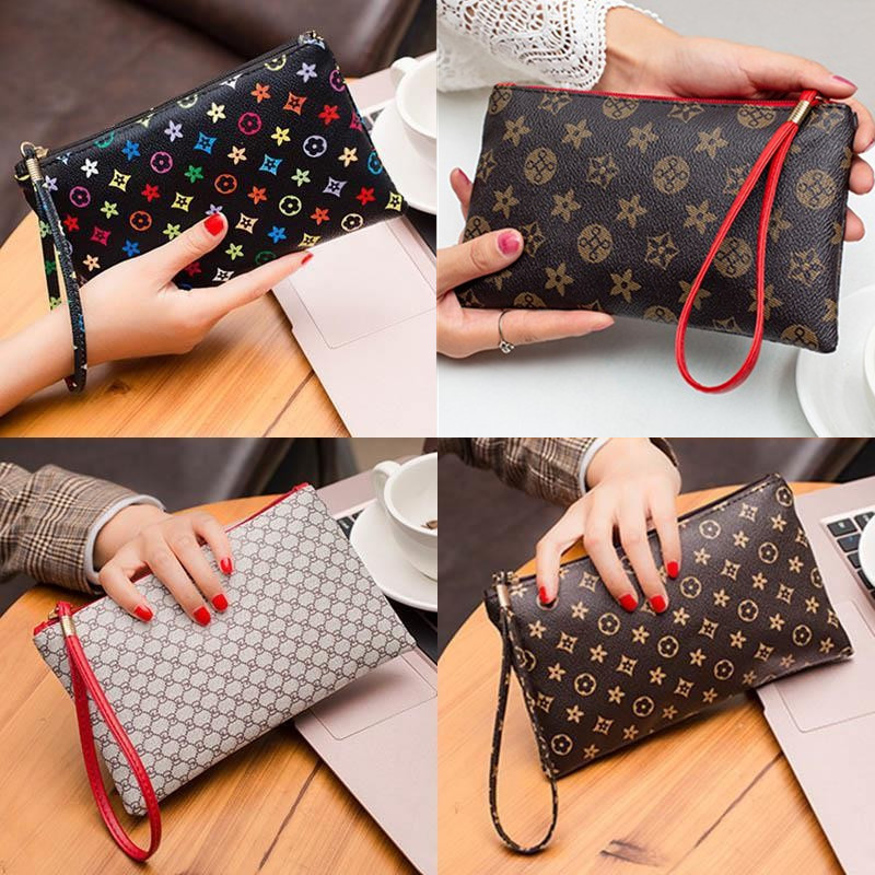 european and american new printed women‘s wallet female casual clutch trend mobile phone bag simple coin purse