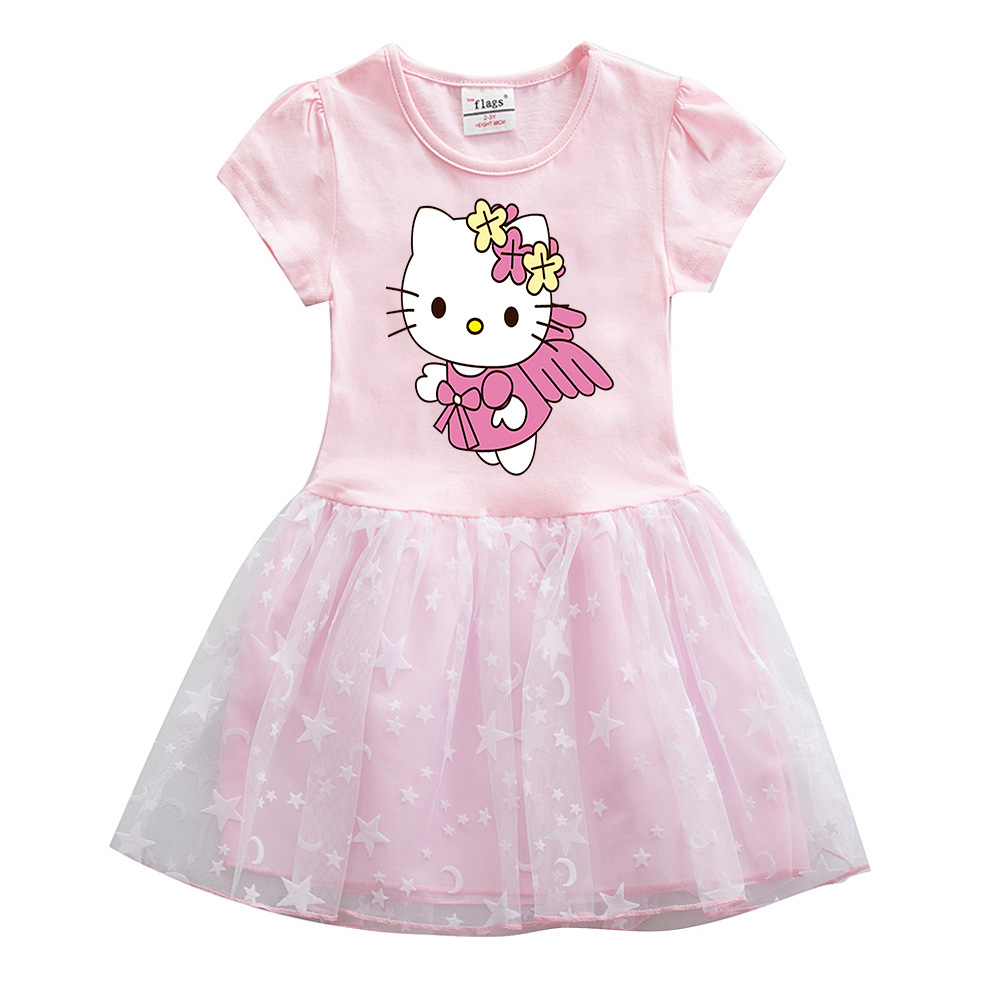 女童连衣裙2022新款女孩中小童装网纱公主裙儿童薄款裙子一件代发