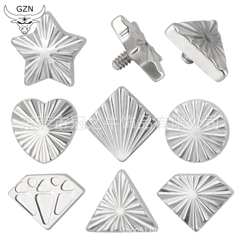 冠之牛 F-136钛合金耳钉 耳骨钉 内螺纹唇钉饰品配件厂家直供现货