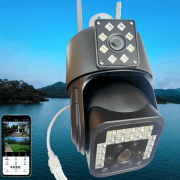 防水双镜头监控摄像头菱形灯多样选夜视亮全套院子商超游乐停车场