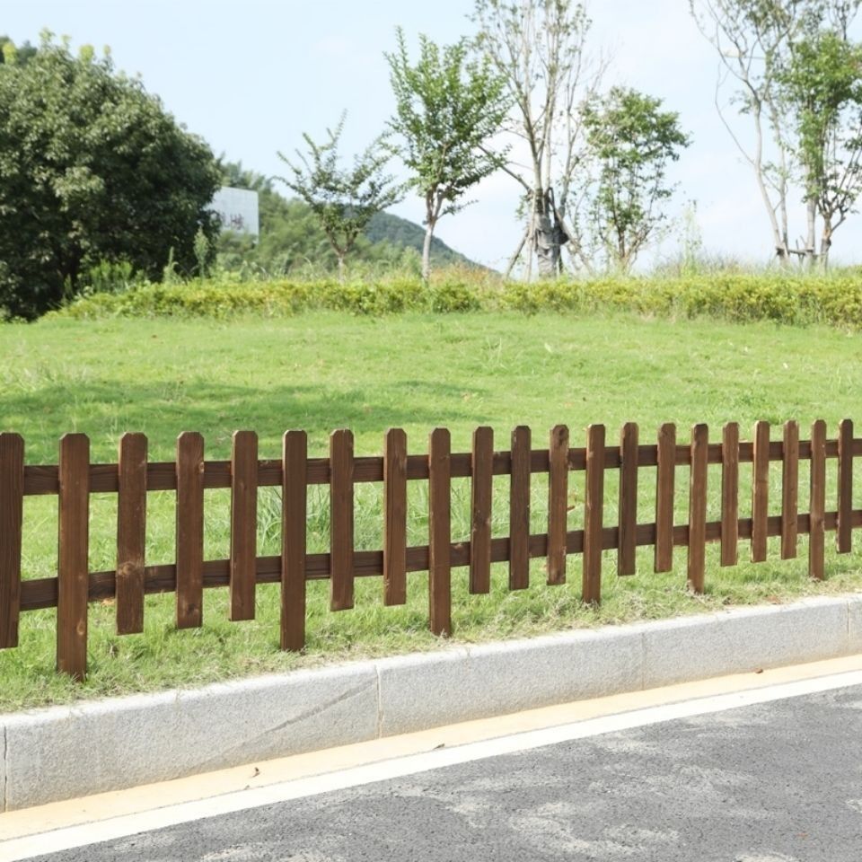 碳化木围栏防腐木护栏庭院围栏花园栅栏草坪护栏实木围栏护栏