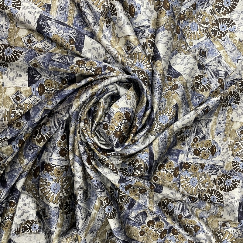 杭州丝绸24年新花型19姆米真丝弹力缎数码喷绘印花旗袍桑蚕丝布料