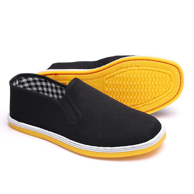 Handmade Handmade Cloth-Based Shoes Men Black Flat Cloth Flat Shoes 2023 New Soft Bottom Work Street Vendor Shoes One Piece Dropshipping