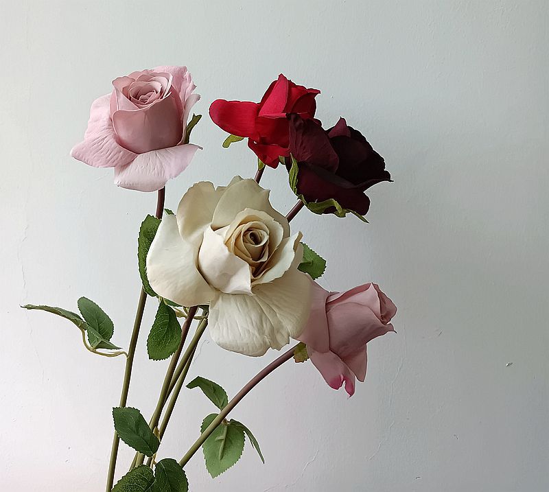 花 复古色 单头小玫瑰 油画风 花翁插花 手捧配花 花艺造景