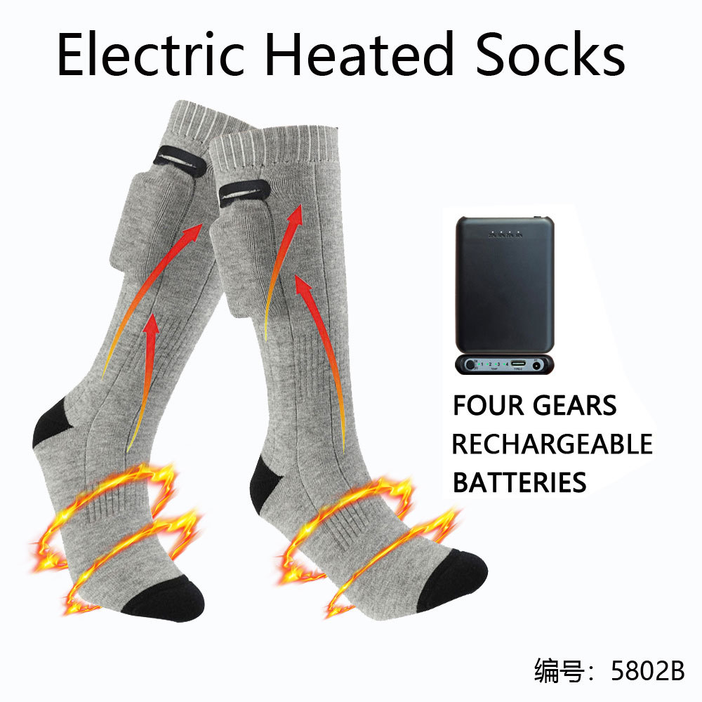 Amz Step in Hot Sale Electric Heating Socks Electric Heating Keep Warm and Emit Heat Socks Outdoor Skiing Electric Heating Socks