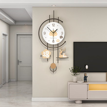 新款挂钟奶油网红客厅钟表高级感家用时尚装饰时钟餐厅挂墙订制