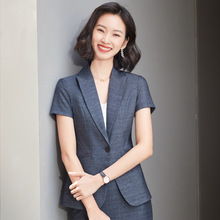 职业套装女春夏季天薄款时尚气质女神范正装西服韩版短袖西装套装