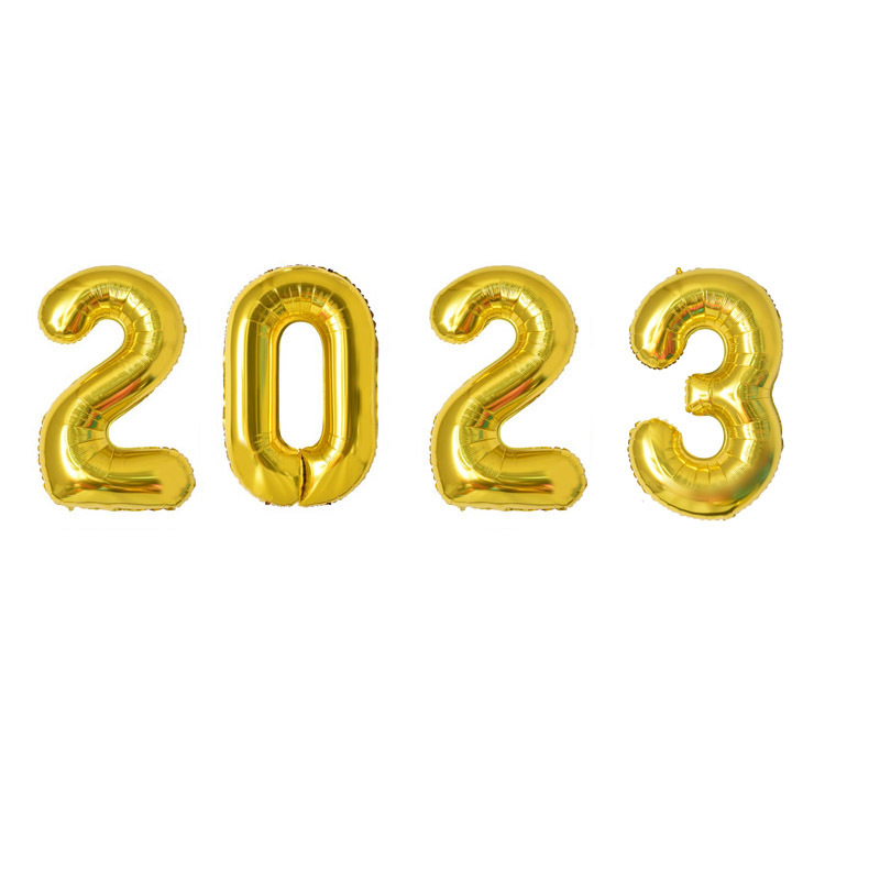2023 Number Shaped Aluminum Foil Balloon Set 16/32/40-Inch New Year Holiday Decoration Amazon Aluminum Balloon