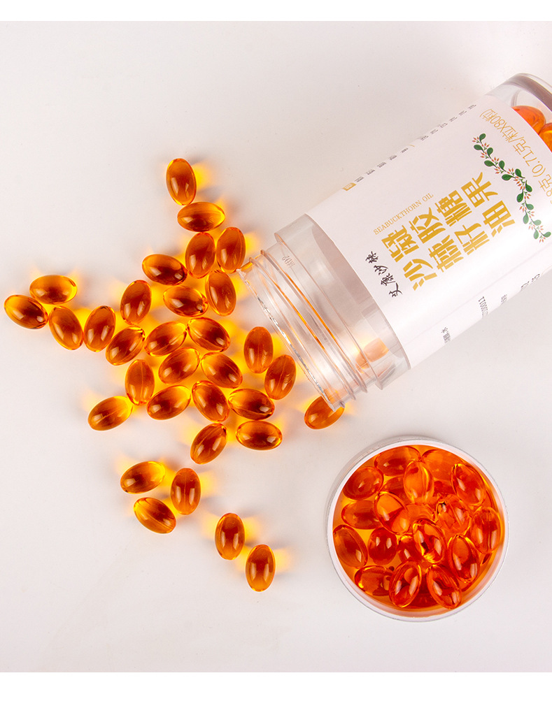 艾康沙棘油凝胶糖果食品80粒瓶装 胶囊状沙棘籽油批发代理oem贴牌