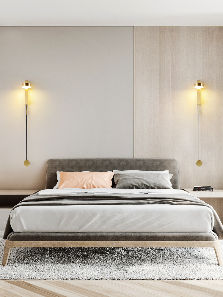 极简壁灯卧室床头灯北欧现代简约客厅壁灯背景墙过道灯壁灯极简