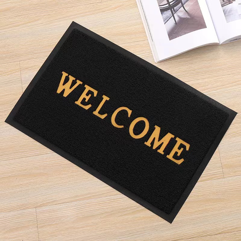 Foreign Trade Export English PVC Frame Brushed Floor Mat Door Entrance and Exit Stain-Resistant Non-Slip Dustproof Moisture-Proof Floor Mat