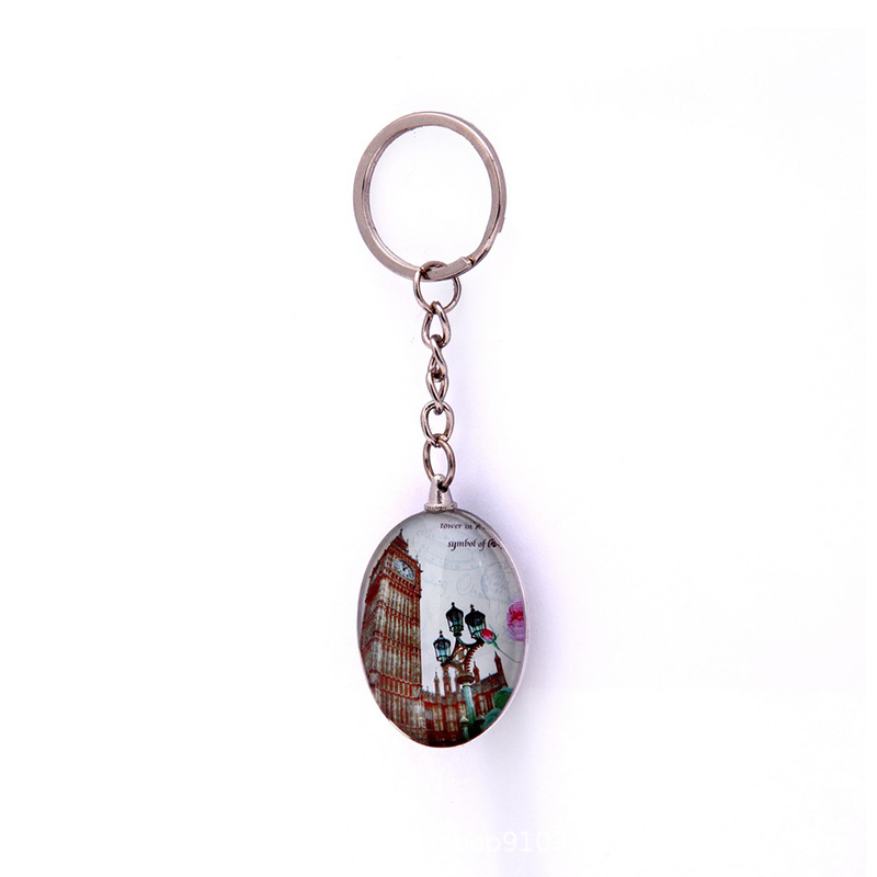 Factory Direct Crystal Double-Sided Keychain Crystal Key Chain Photo Pendant Making Creative Birthday Gift