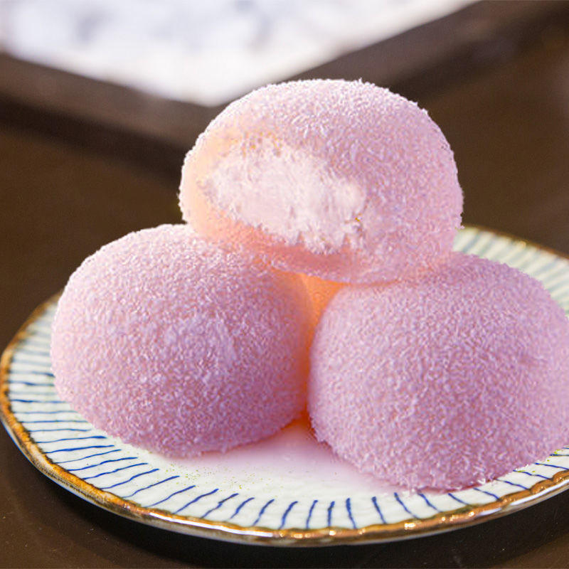 雪媚娘网红冰皮椰蓉大福糯米麻薯奶油爆浆团子10颗装糕点日式甜品