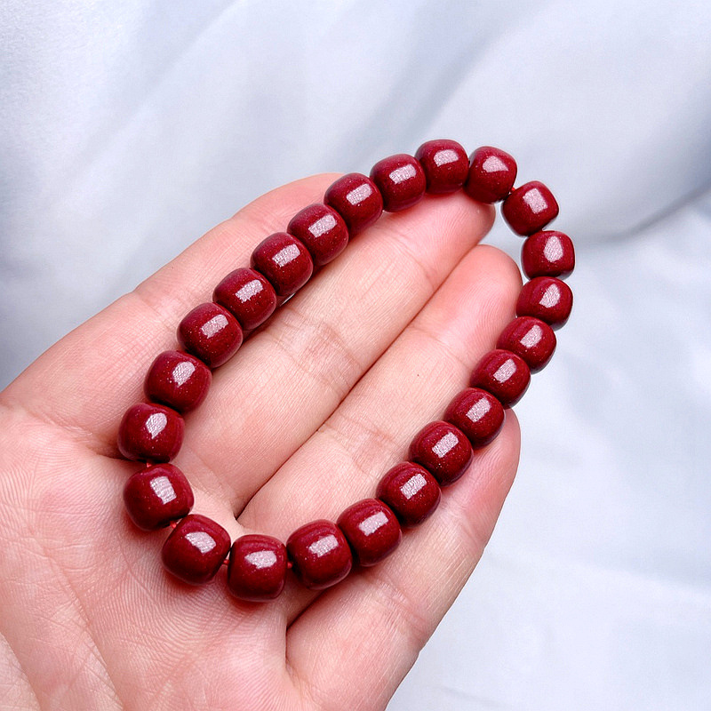 天然朱砂紫金砂帝王砂老型珠苹果珠手串手链本命年真朱砂才辟邪