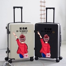 行李箱女学生韩版小清新卡通可爱拉杆箱涂鸦旅行箱男网红密码韩之