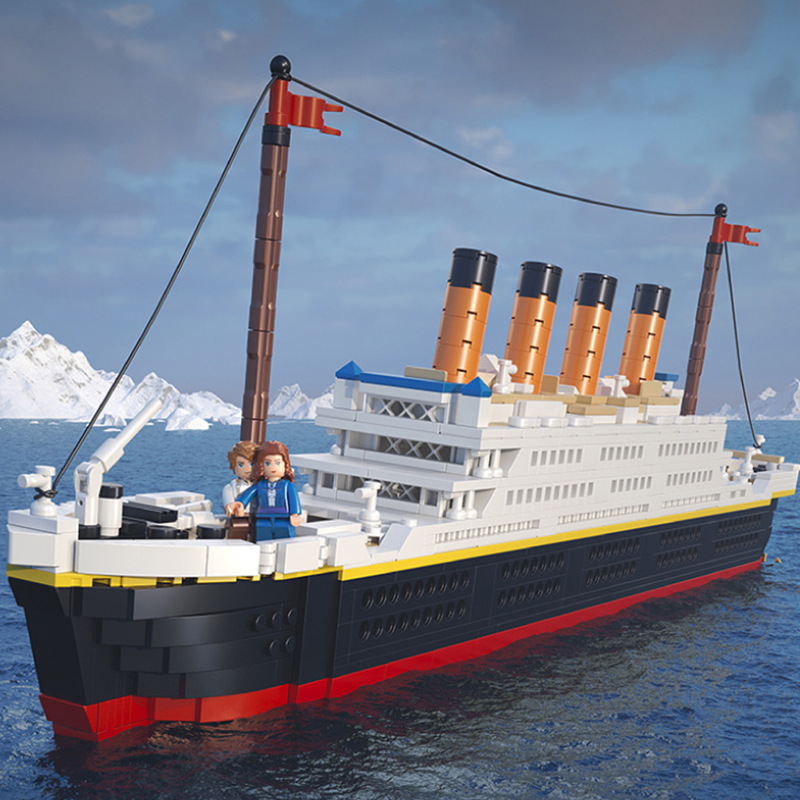 兼容乐高泰坦尼克号模型巨大型哲高积木成年人高难度拼装玩具礼物