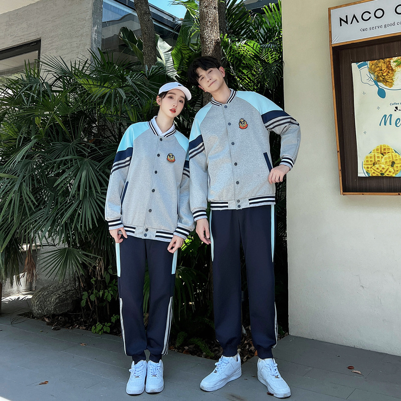 实拍#2023新款情侣装秋冬装外套学生班服校服运动会套装-阿里巴巴