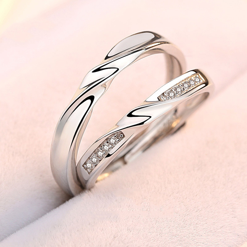 情侣对戒戒指轻奢小众设计莫比乌斯环925纯银一对生日礼物男女生