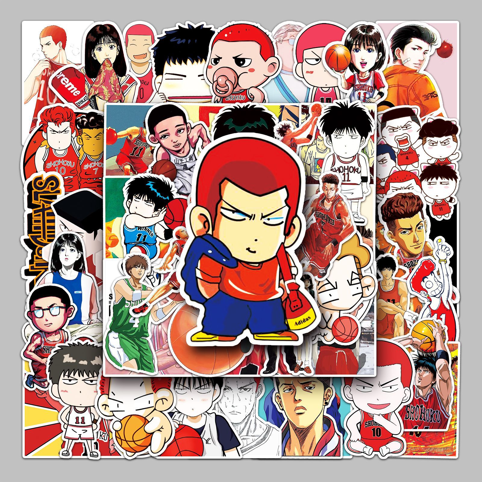 57张卡通动漫灌篮高手日漫人物涂鸦防水行李箱笔记本电脑装饰贴纸