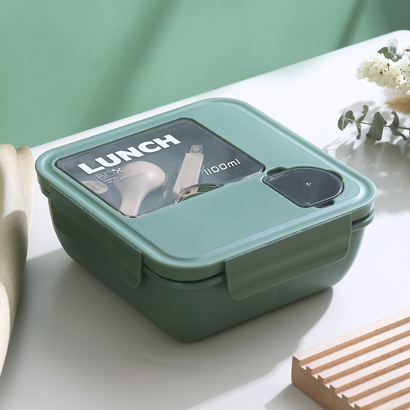 Office Worker Fat-Reducing Light Food Lunch Box Lunch Box Sauce Dipping Salad Box Cutlery Bento Box Tableware Picnic Rice Bowl Cross-Border