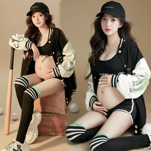 影楼孕妇照服装新款韩版运动风棒球服艺术照摄影写真主题拍摄服饰