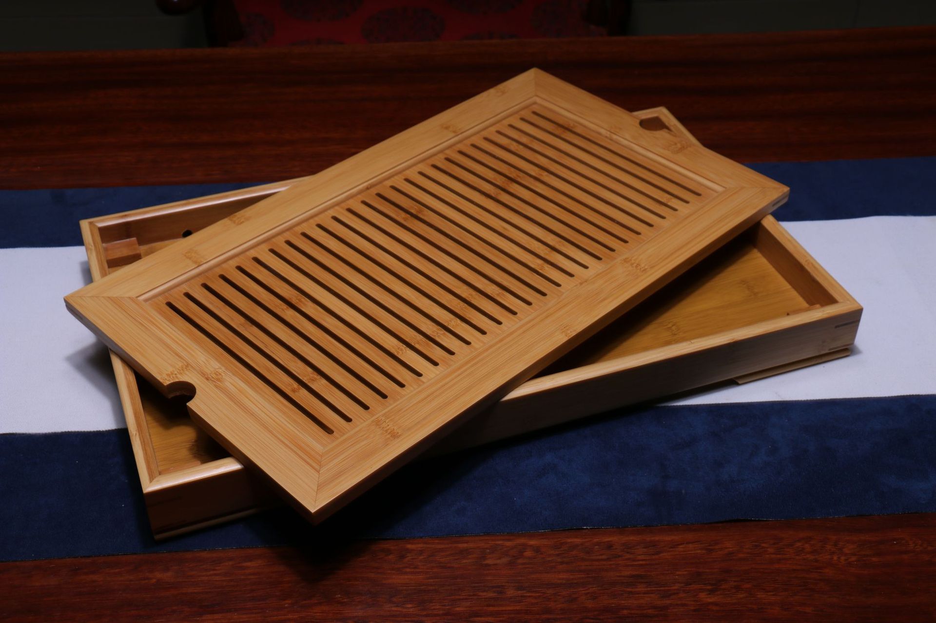 龙砂陶功夫茶具竹茶盘竹制茶海竹托盘排水茶台式大号茶盘定制批发