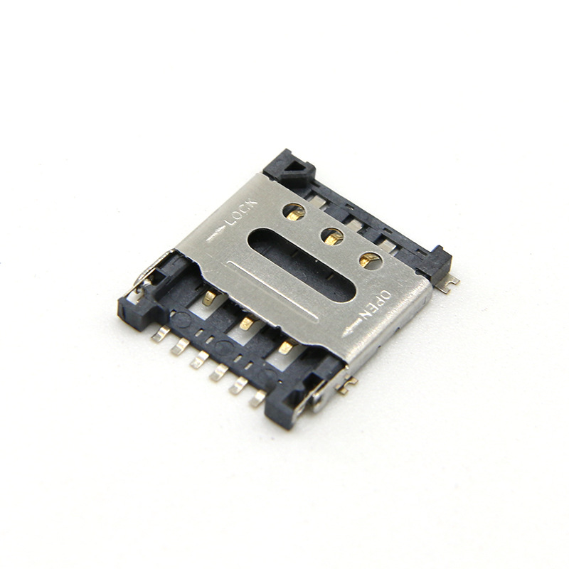 sim卡座【nano sim 6pin翻盖式1.4h】