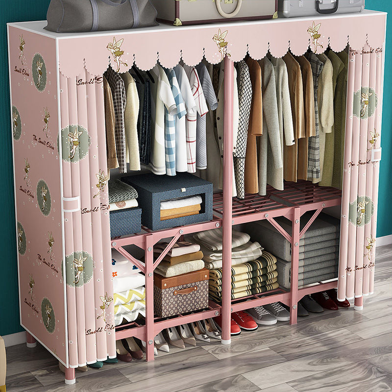 简约出租房用简易布衣柜子家用收纳卧室免安装布柜折