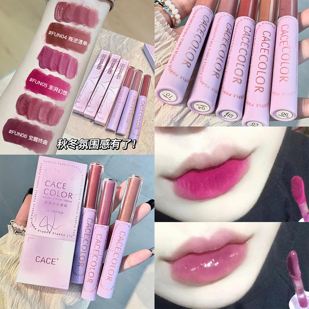 C49 Fun Double-Headed Lip Lacquer 6-Color Youth Series Student Autumn and Winter New Lipstick Lip Balm Beauty Wholesale