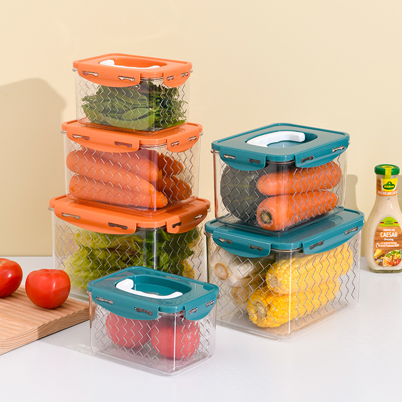 stackable large capacity refrigerator storage box dustproof with cover multifunctional crisper transparent fruit and vegetable storage box