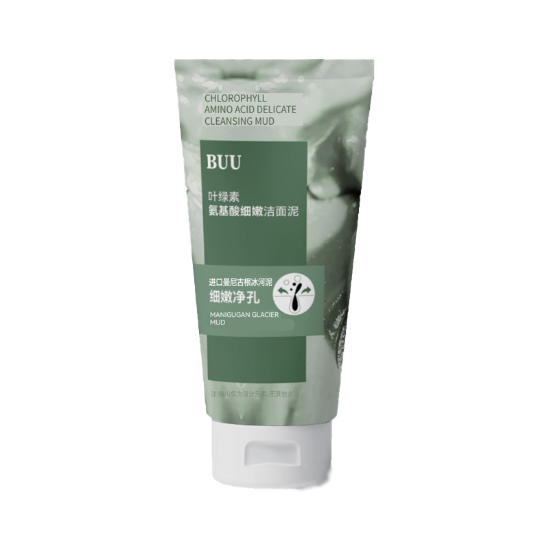 Buu Chlorophyll Amino Acid Facial Cleanser Facial Cleansing Clay Blackhead Removing Salicylic Acid Hydrating Moisturizing Genuine Article Generation Wholesale