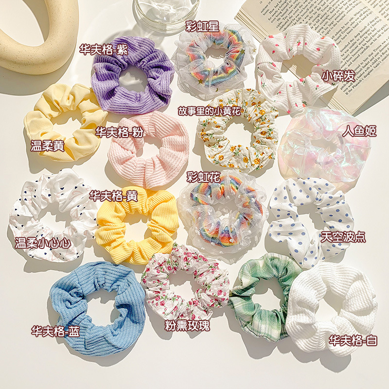 south korea all-match large intestine hair band jk uniform simple graceful head rope fabric satin rubber band hair rope internet celebrity