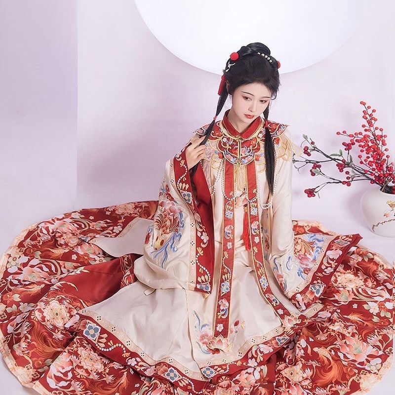 预售紫衿明制汉服年年有鱼成人女婚服中国风国潮重工刺绣婚礼正宫