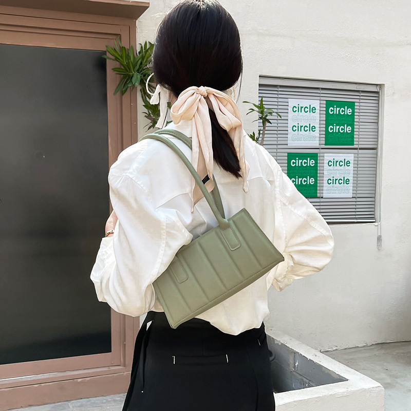 New High Quality Small Bag Women's 2021 Spring and Summer New Fashion Solid Color Single-Shoulder Bag Western Style Portable Simplicity Small Square Bag