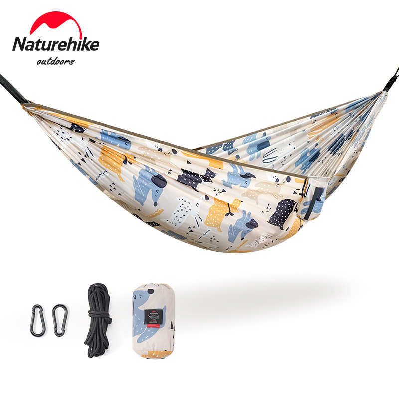 Naturehike Norwegian Printing Parent-Child Hammock Outdoor Widened Anti-Flip Swing Double Leisure Camping Camping