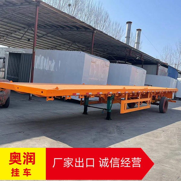 出口40英尺平板半挂车 13米集装箱运输半挂车 重型平板运输车
