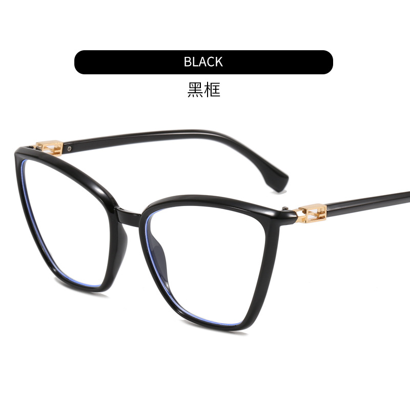 New Fashion Face Repair Large Frame Anti Blue-Ray Glasses Frame  Simple Hollow Metal Optical Glasses Glasses Wholesale