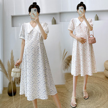 2023韩版新款孕妇装夏季宽松大码孕妇连衣裙