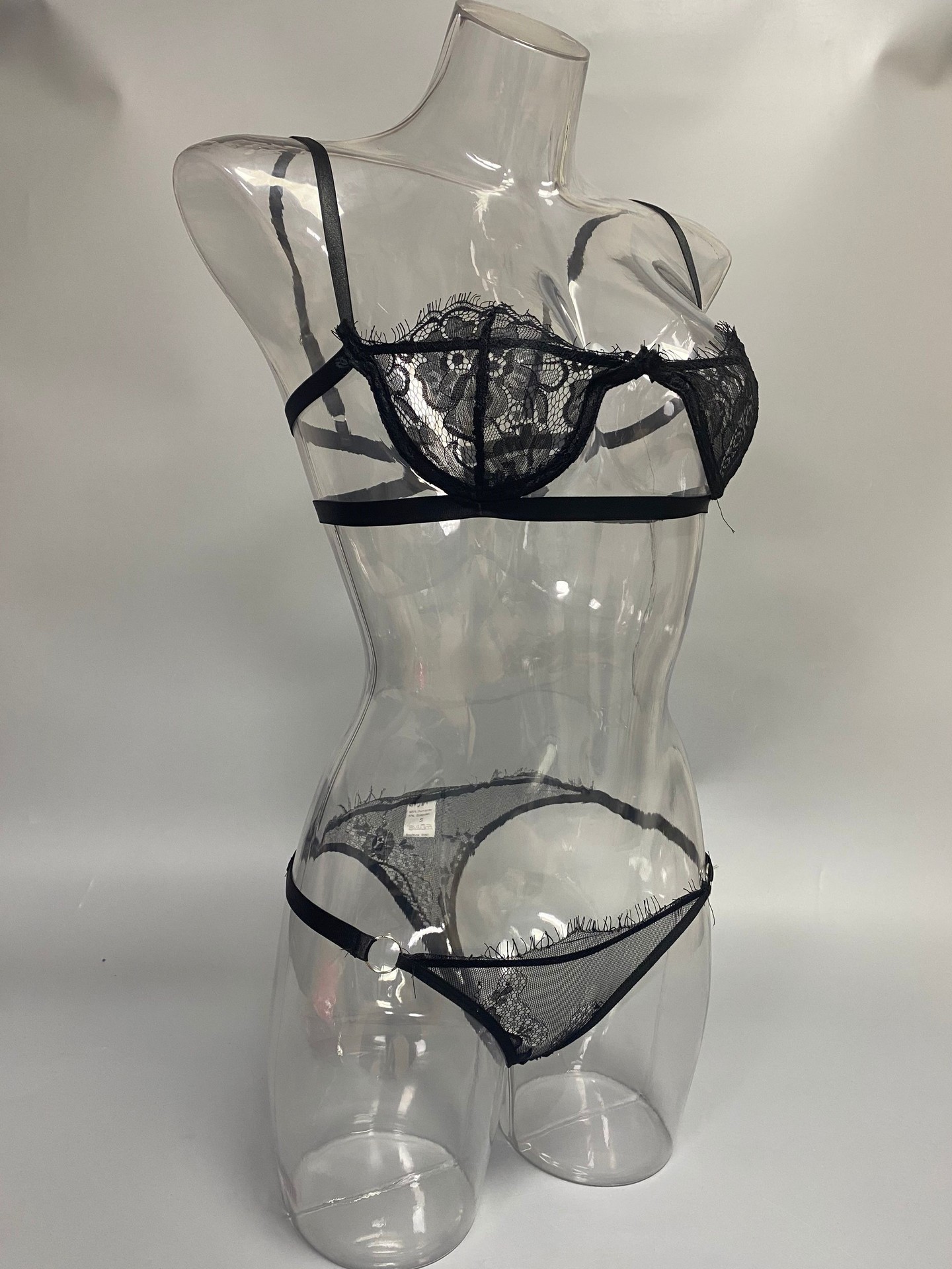 2022欧美夏季情趣内衣蕾丝裹胸吊带性感透视诱惑塑身分体套装女