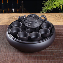 紫砂功夫茶杯茶具套装家用客厅办公小套简约泡茶茶具陶瓷茶盘茶壶