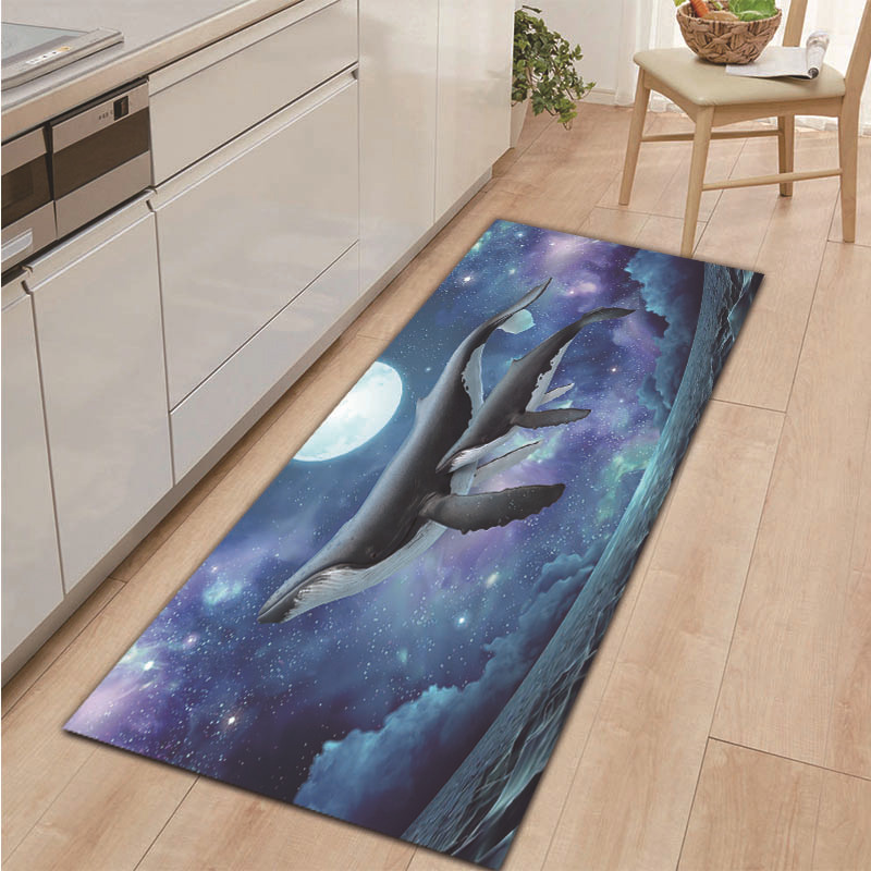 Ocean Dolphin Carpet Underwater World Toilet Floor Mat Bathroom Mat Amazon Cross-Border Household Foot Mat Hot Sale